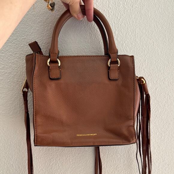 Rebecca Minkoff Brown Leather Mini Bag with Fringe Y2K - Picture 1 of 9